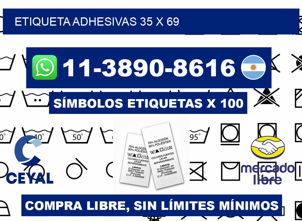 etiqueta adhesivas 35 x 69