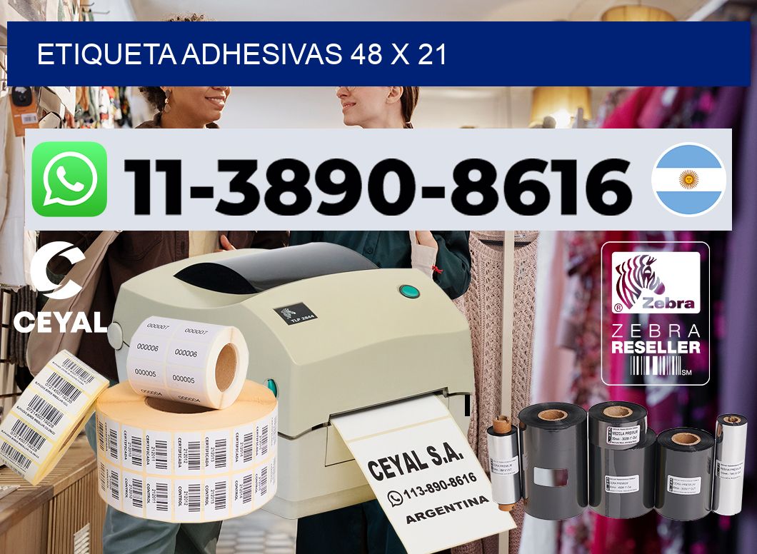 etiqueta adhesivas 48 x 21