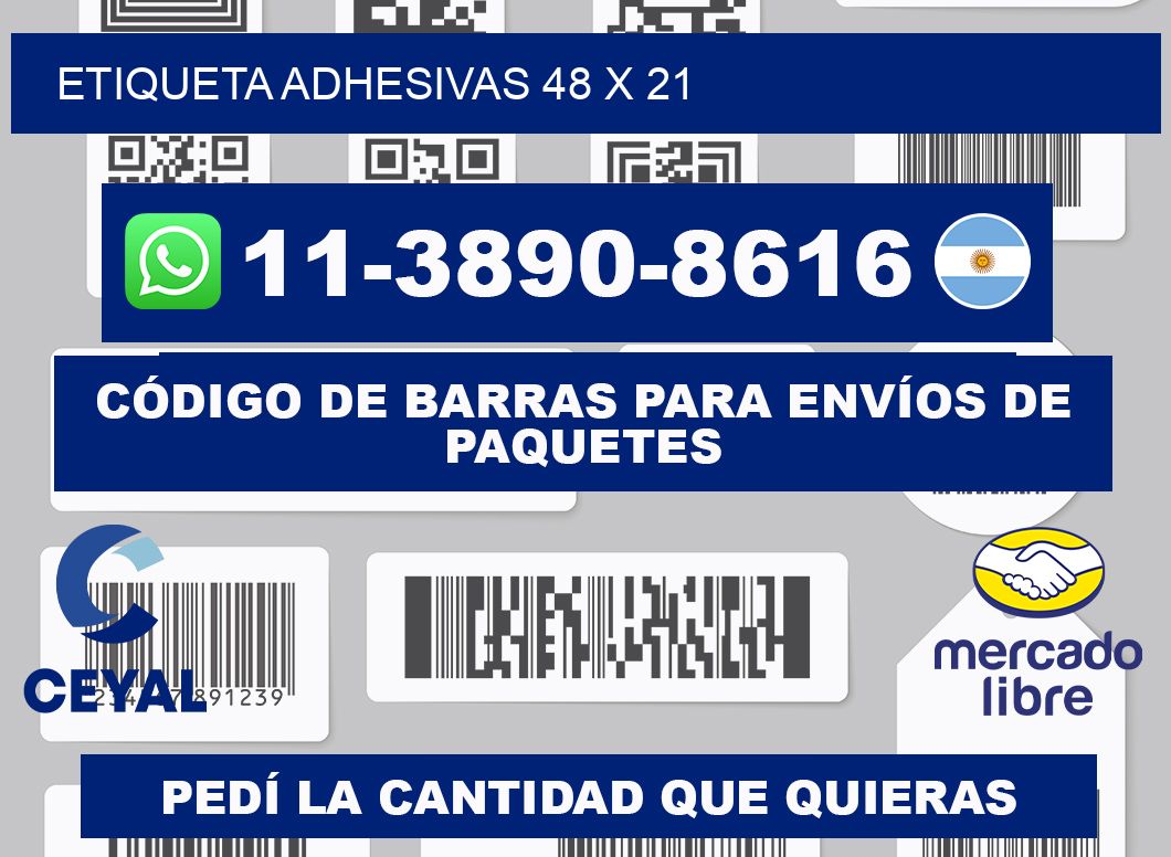 etiqueta adhesivas 48 x 21