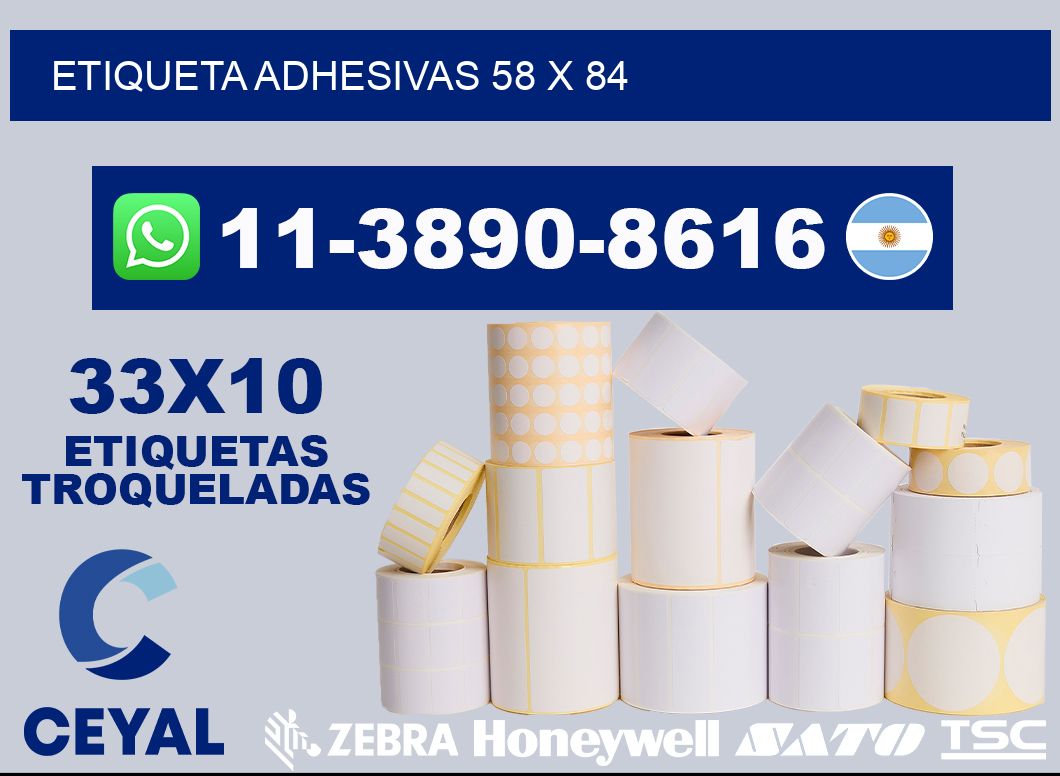 etiqueta adhesivas 58 x 84