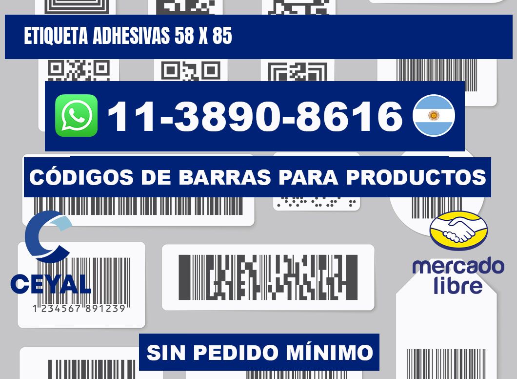 etiqueta adhesivas 58 x 85