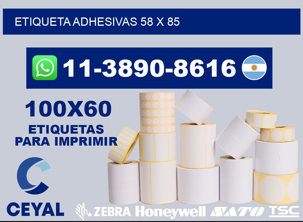 etiqueta adhesivas 58 x 85
