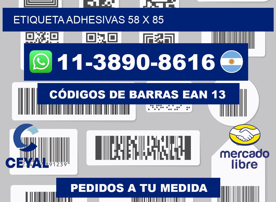 etiqueta adhesivas 58 x 85