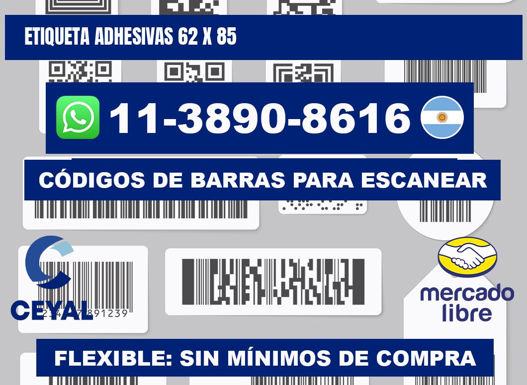 etiqueta adhesivas 62 x 85