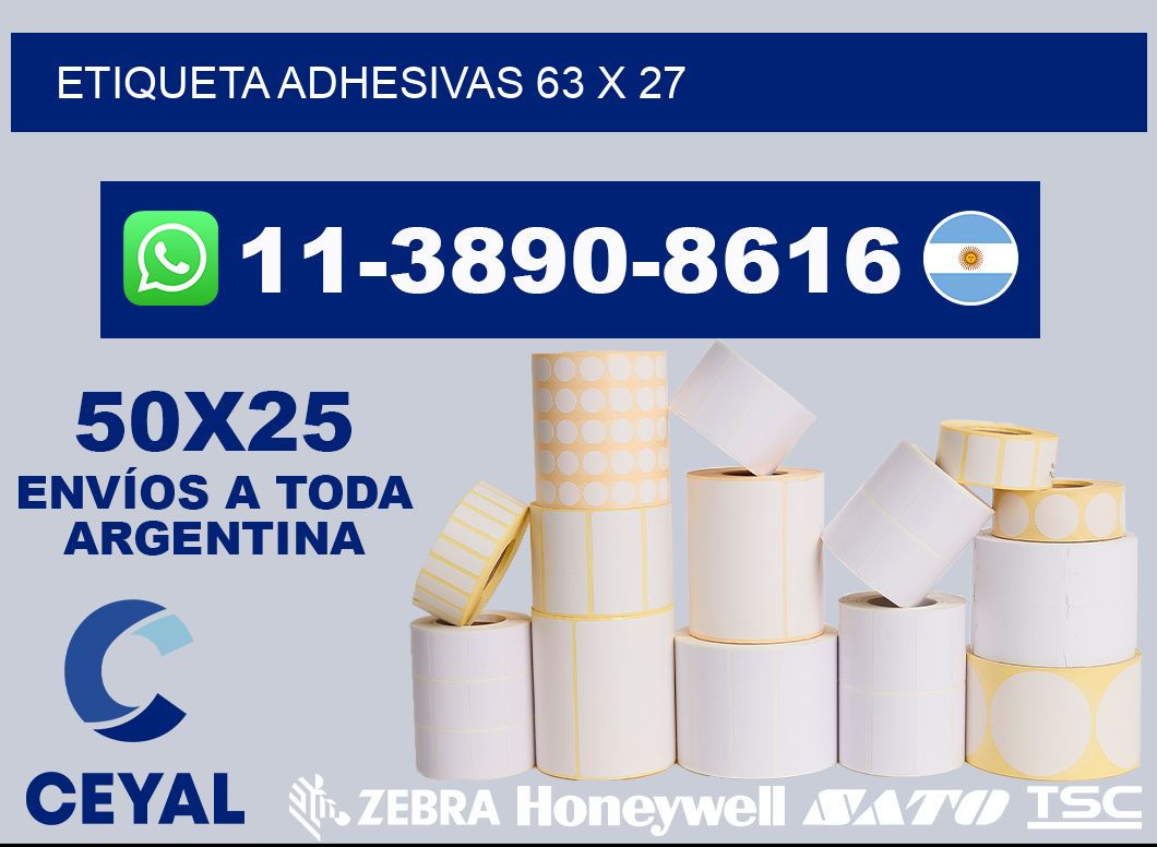 etiqueta adhesivas 63 x 27
