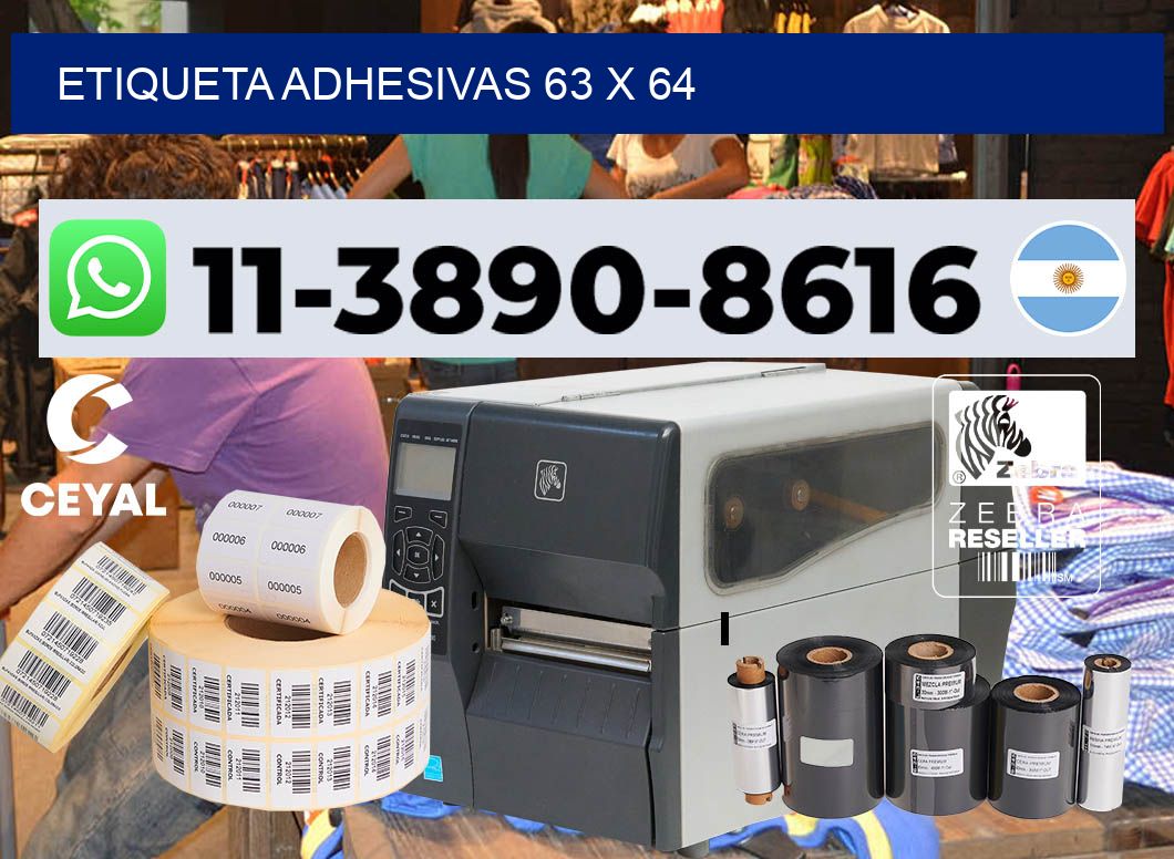 etiqueta adhesivas 63 x 64