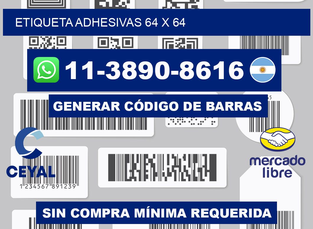 etiqueta adhesivas 64 x 64
