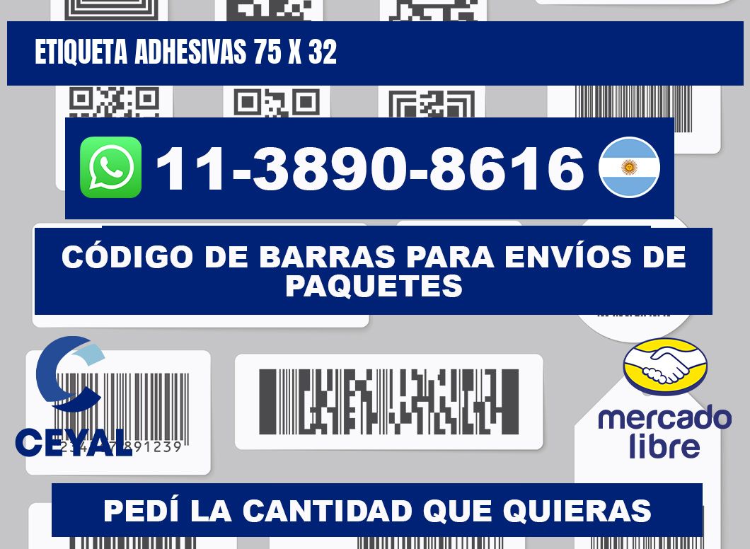etiqueta adhesivas 75 x 32
