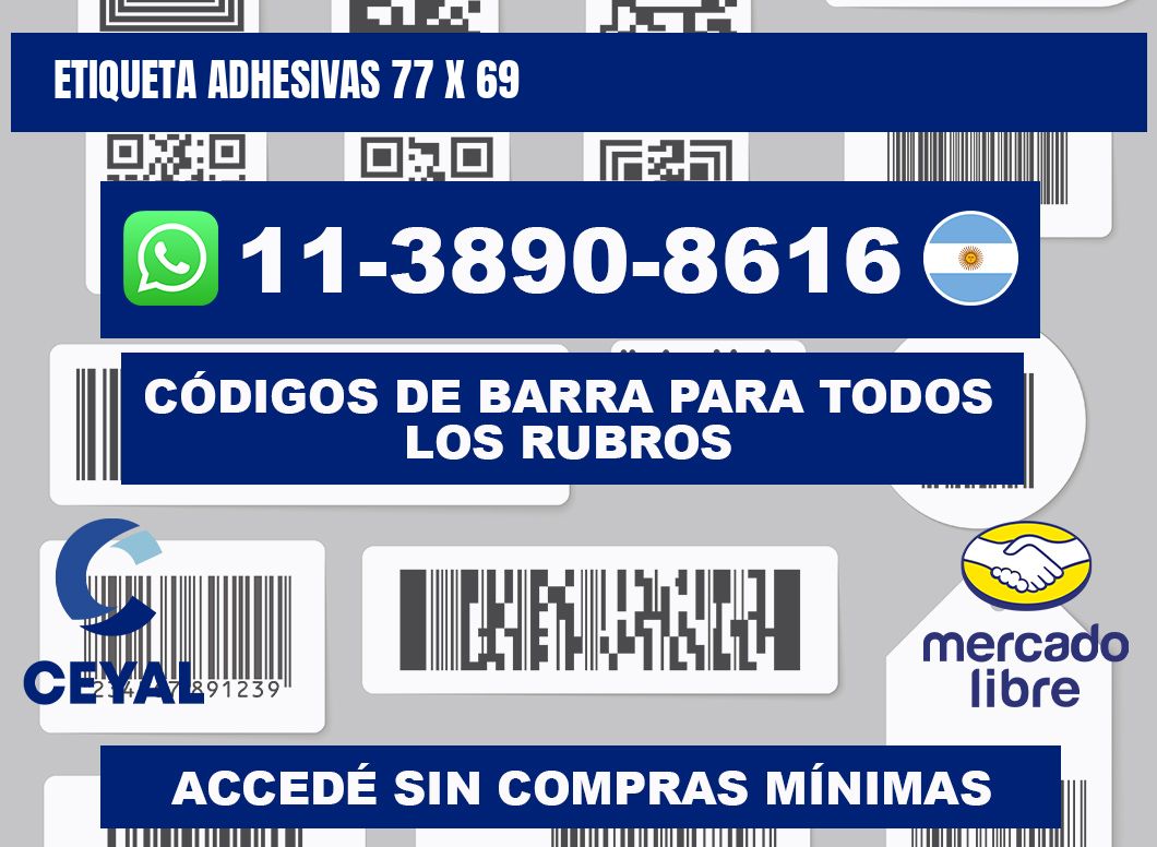 etiqueta adhesivas 77 x 69