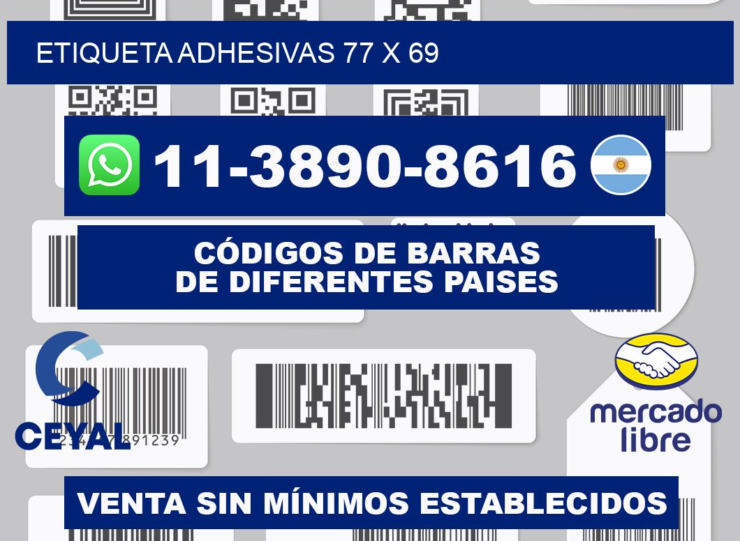 etiqueta adhesivas 77 x 69