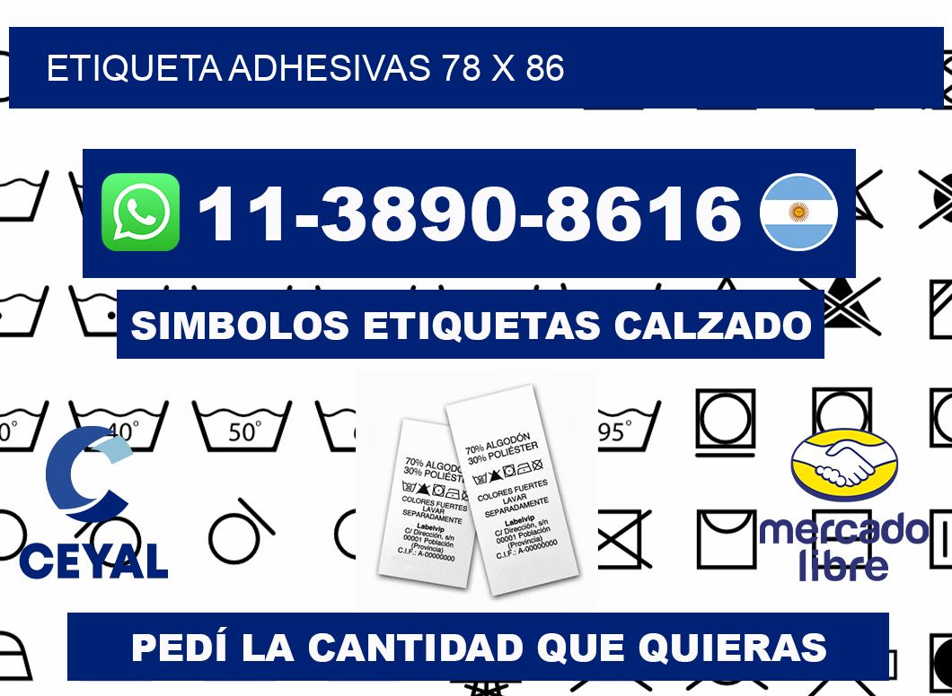 etiqueta adhesivas 78 x 86