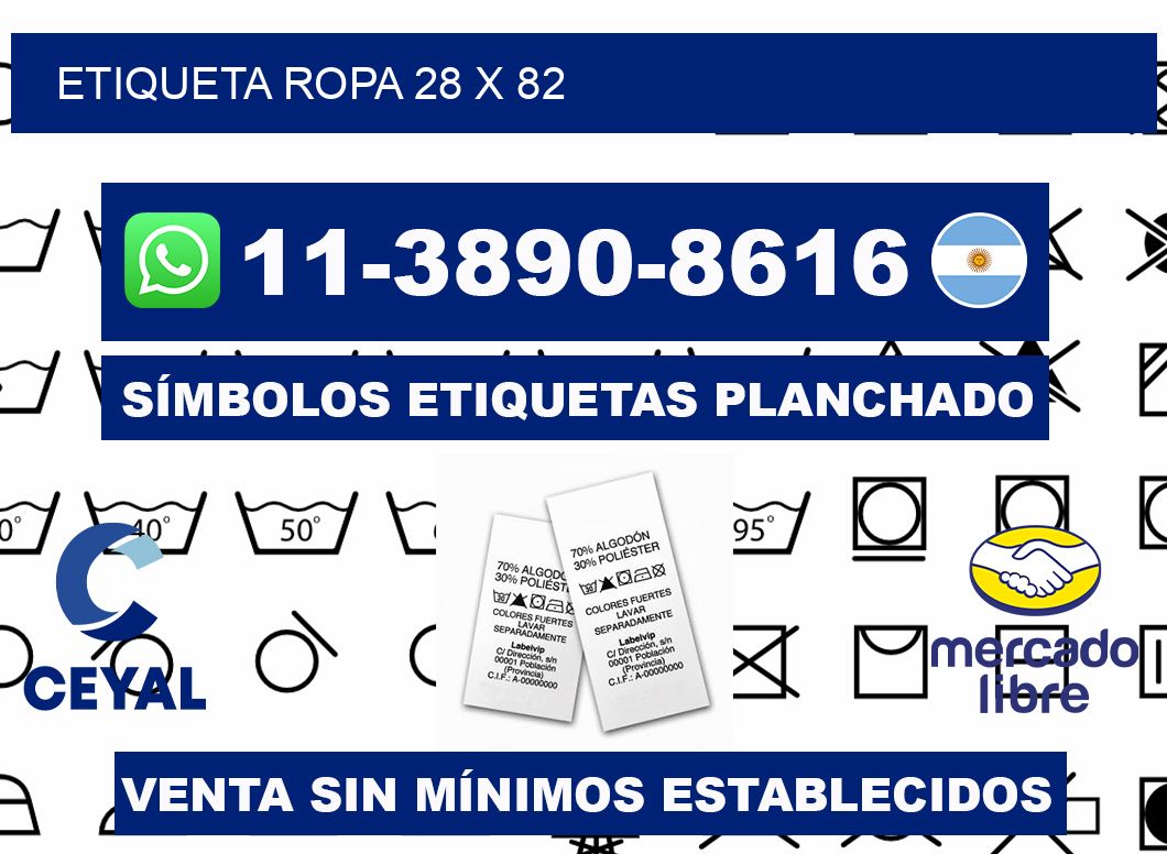 etiqueta ropa 28 x 82