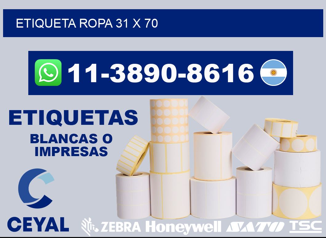 etiqueta ropa 31 x 70