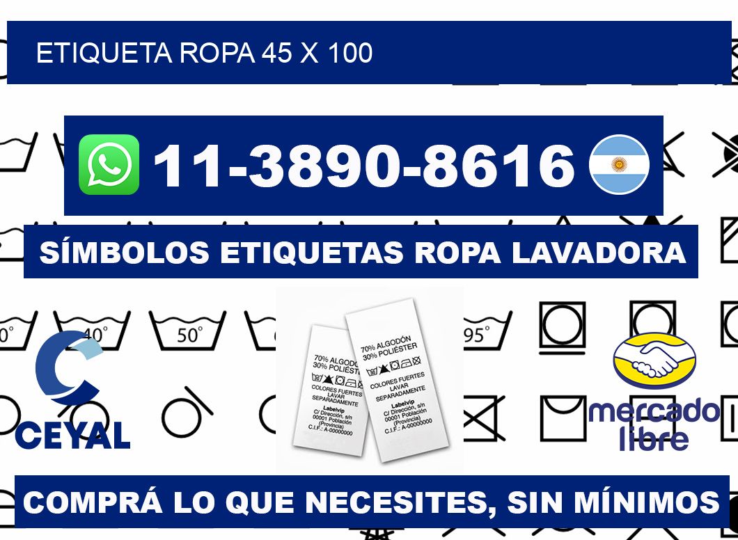 etiqueta ropa 45 x 100