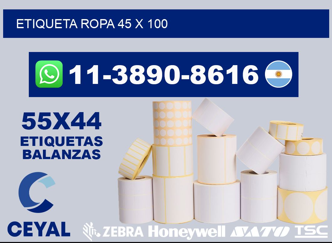 etiqueta ropa 45 x 100