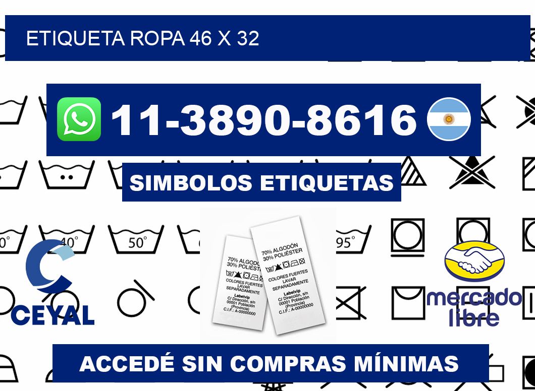 etiqueta ropa 46 x 32