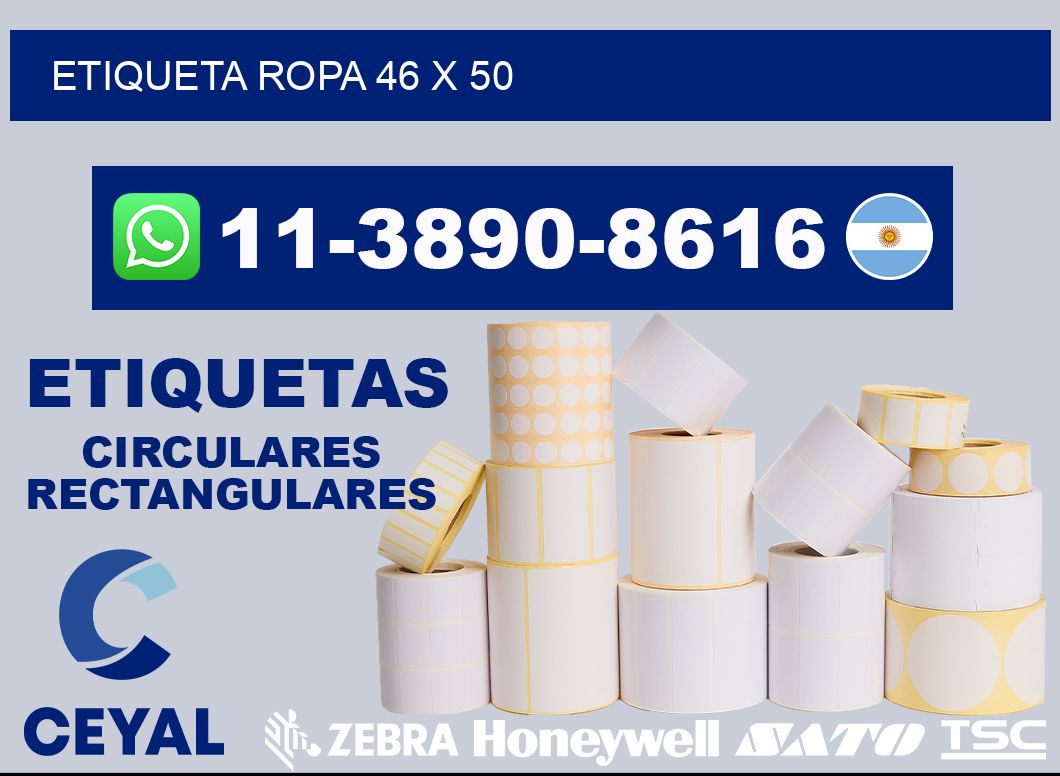 etiqueta ropa 46 x 50