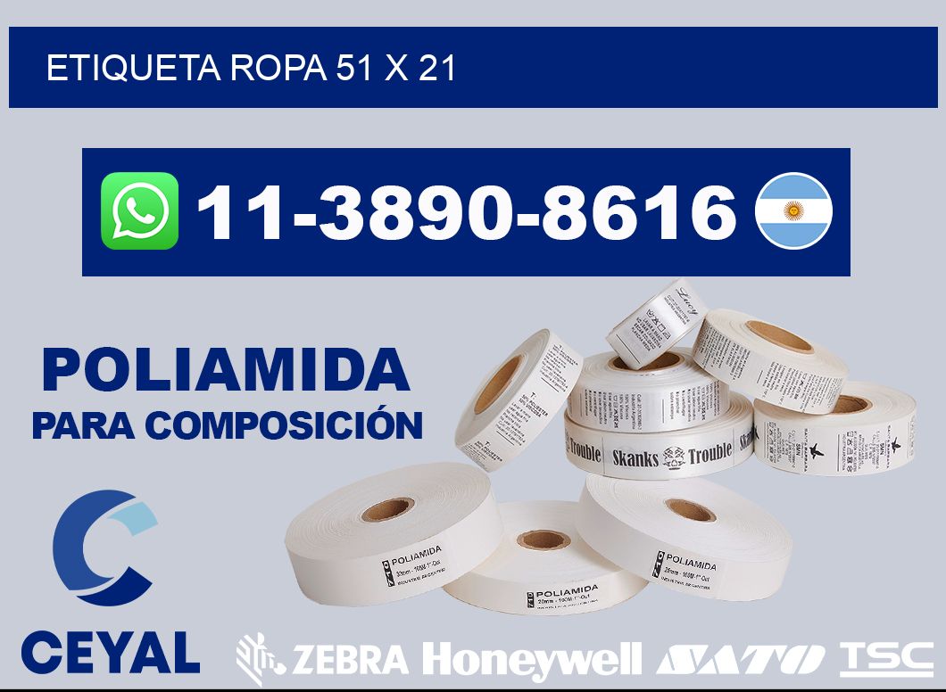 etiqueta ropa 51 x 21