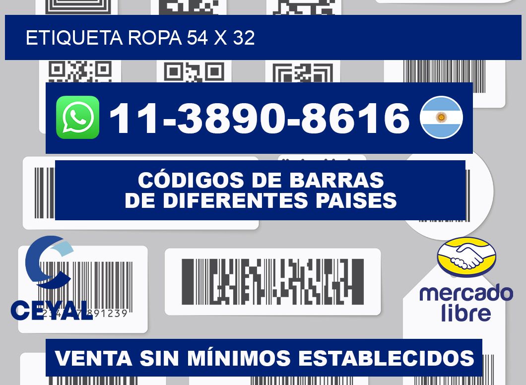 etiqueta ropa 54 x 32