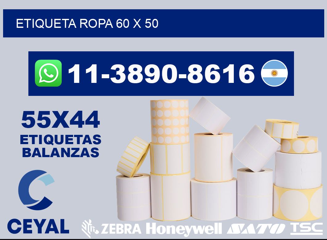 etiqueta ropa 60 x 50