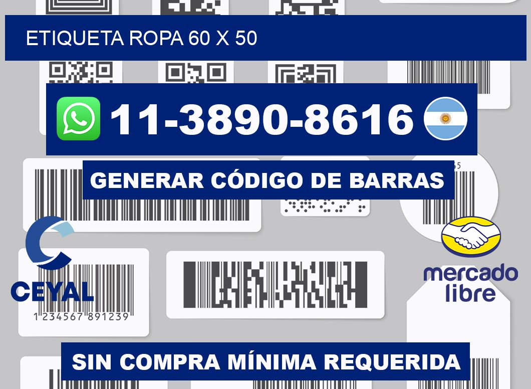 etiqueta ropa 60 x 50