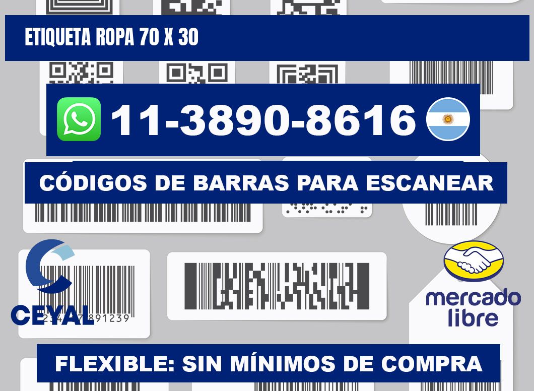 etiqueta ropa 70 x 30
