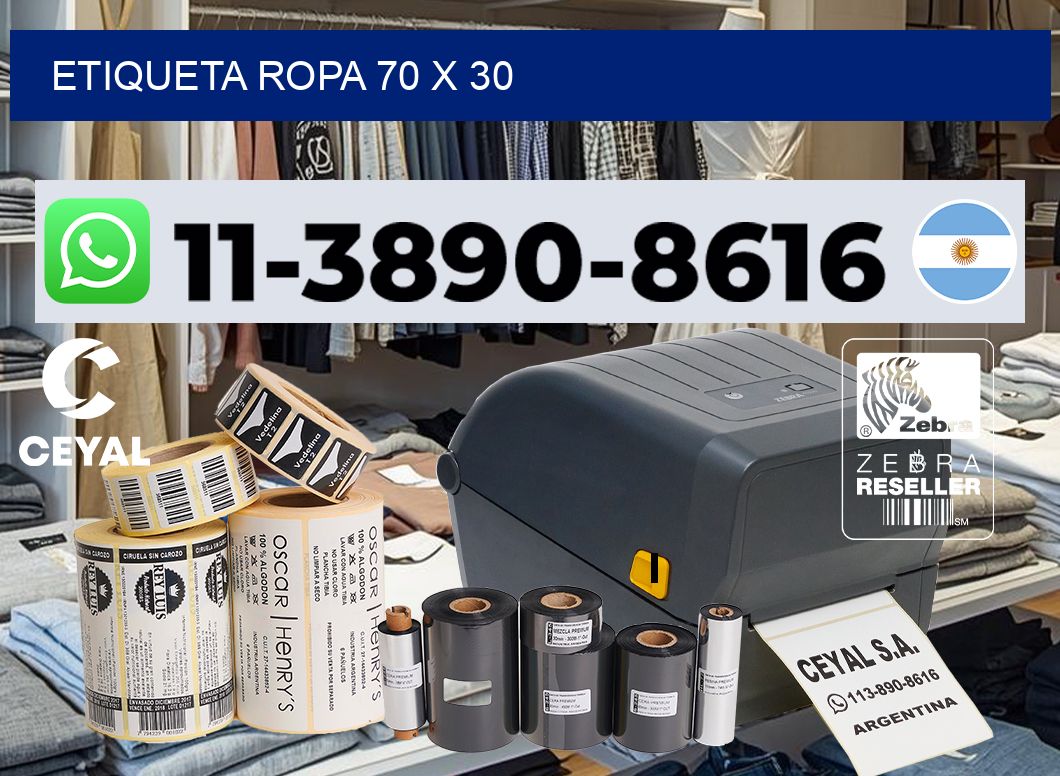 etiqueta ropa 70 x 30