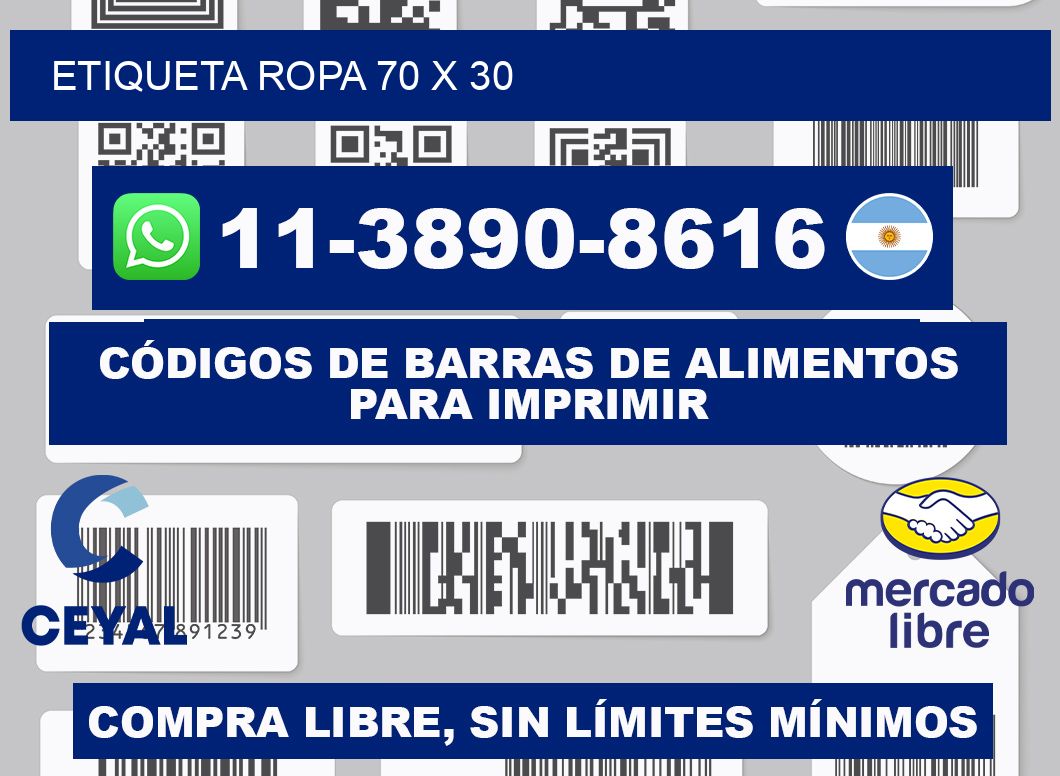etiqueta ropa 70 x 30