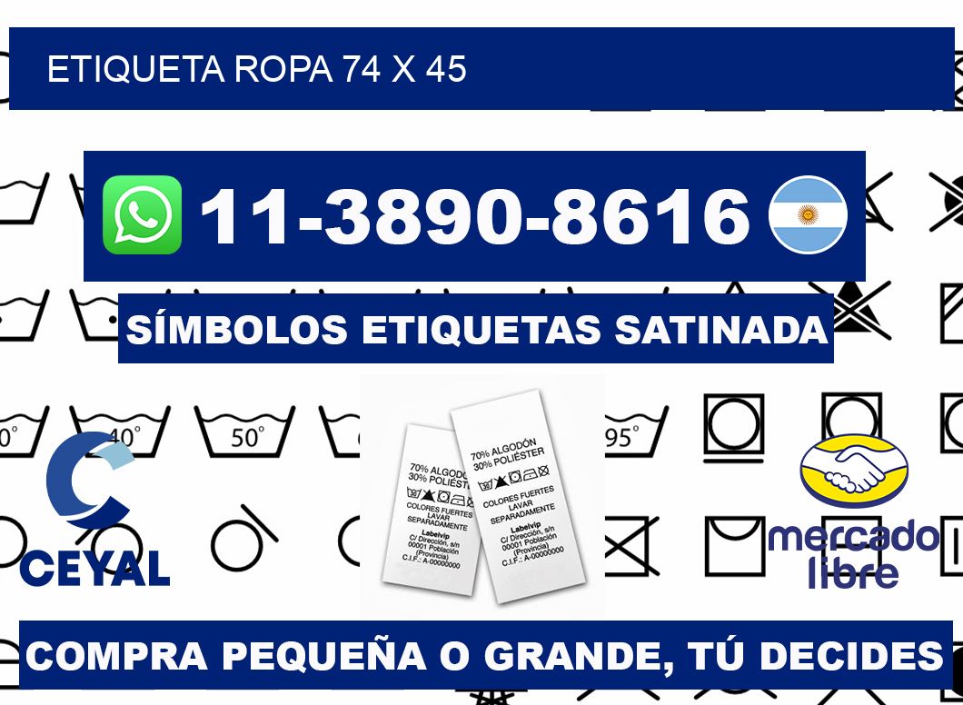 etiqueta ropa 74 x 45