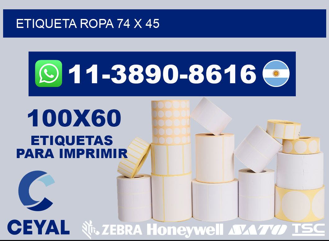 etiqueta ropa 74 x 45