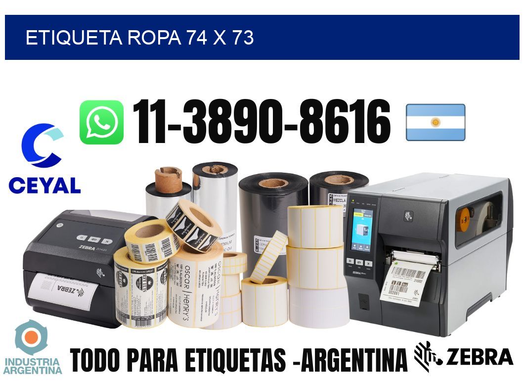 etiqueta ropa 74 x 73