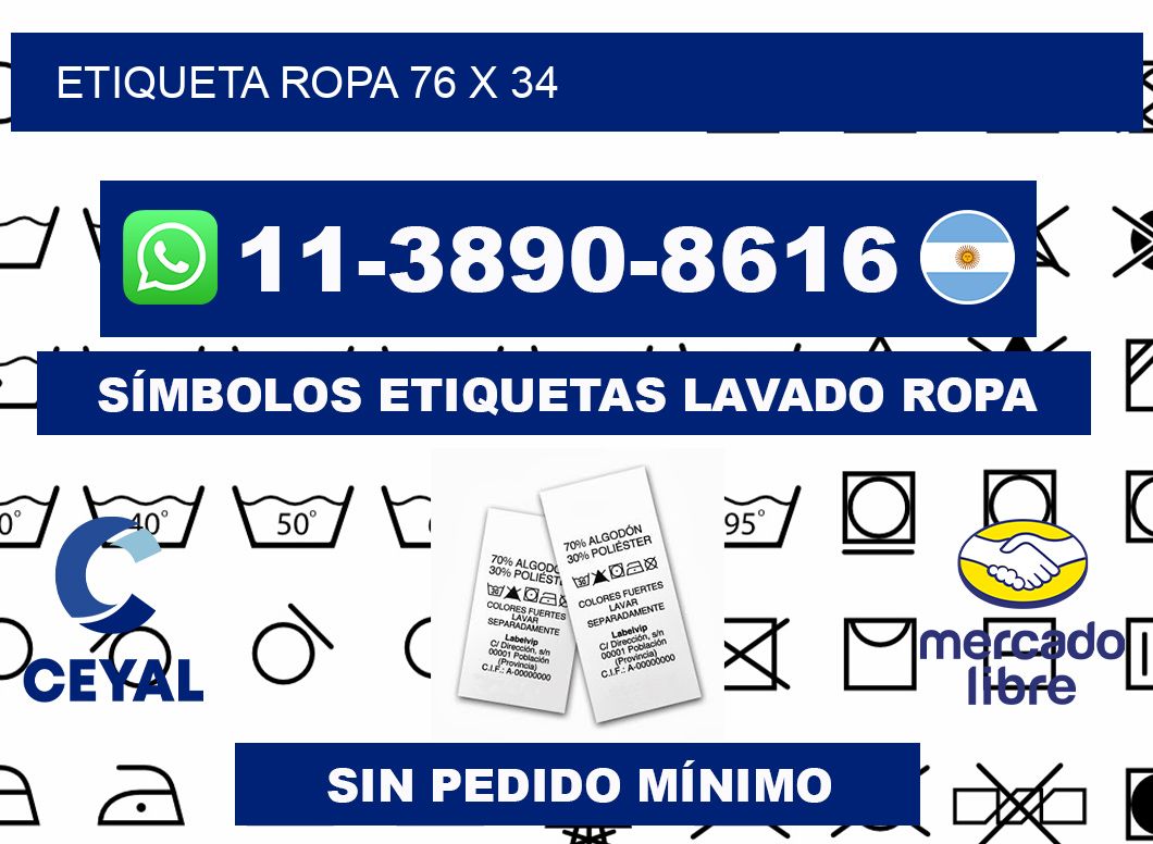 etiqueta ropa 76 x 34
