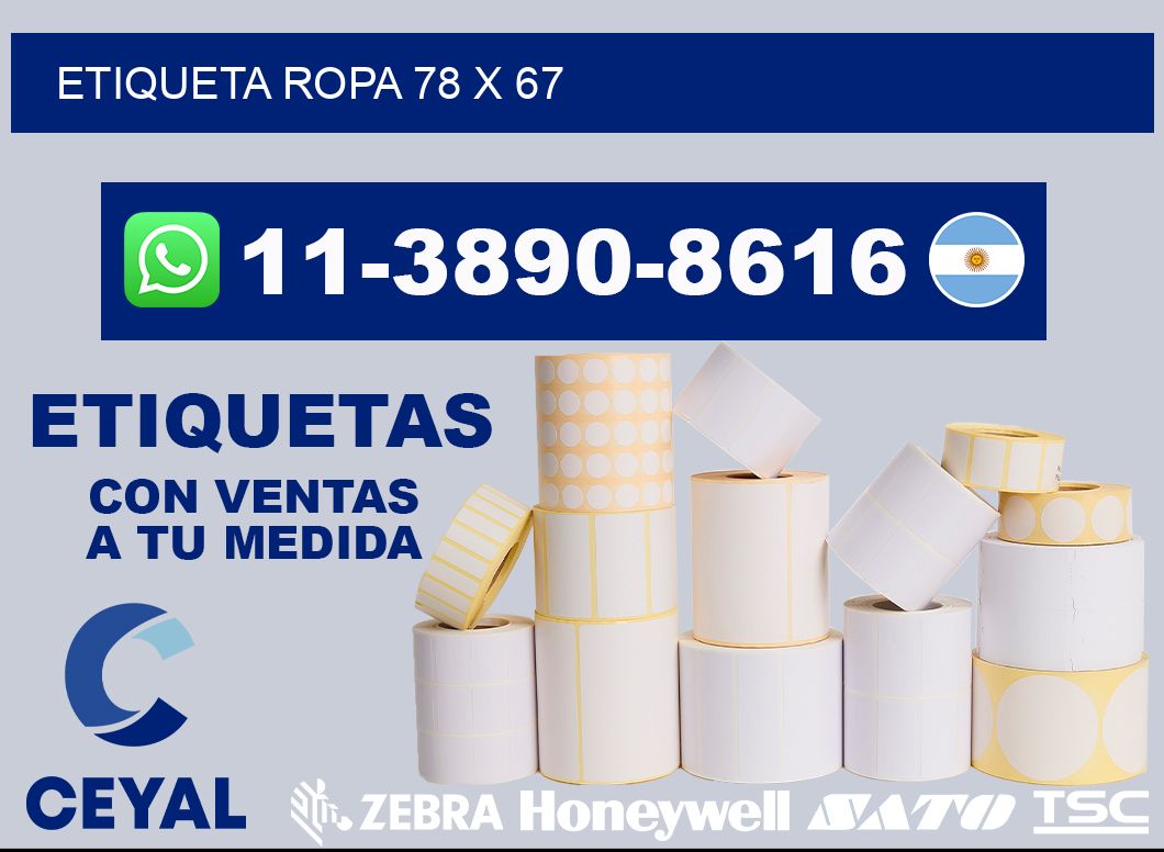 etiqueta ropa 78 x 67