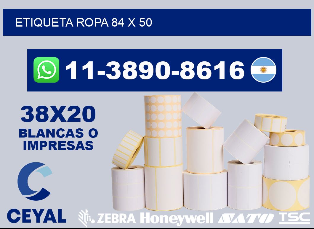 etiqueta ropa 84 x 50