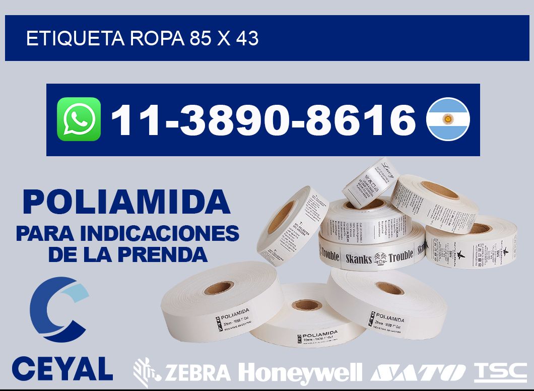 etiqueta ropa 85 x 43