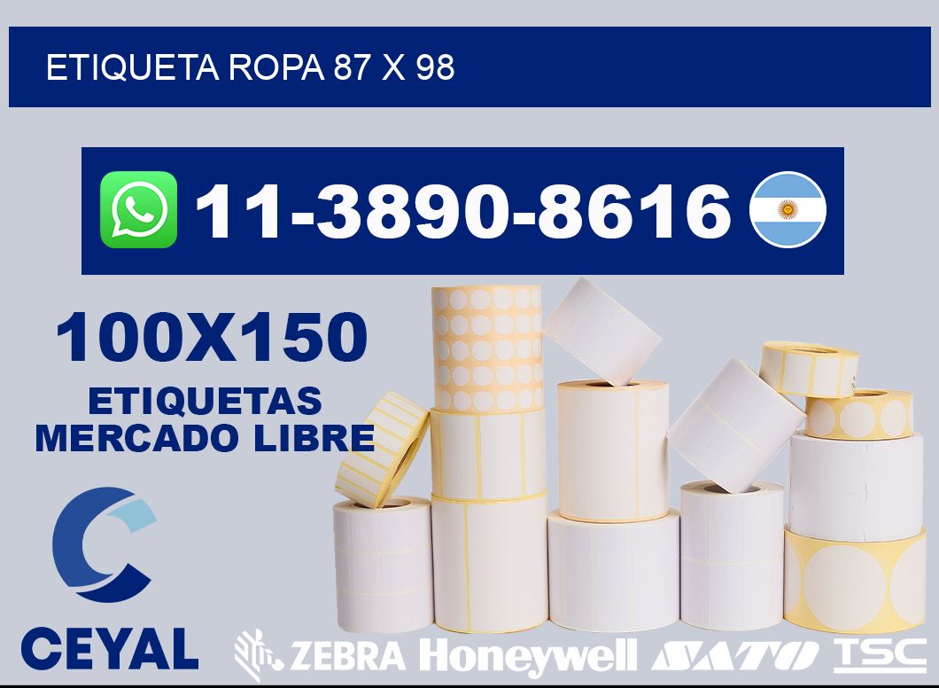 etiqueta ropa 87 x 98