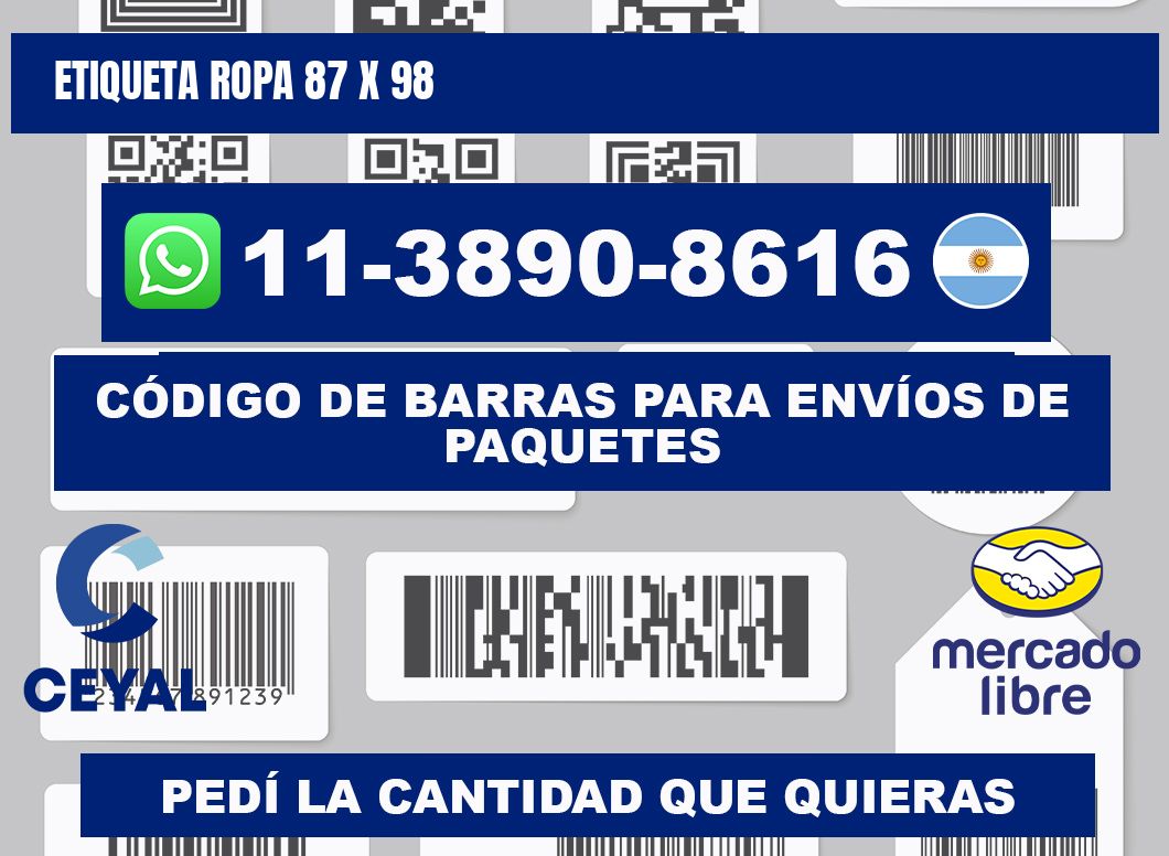 etiqueta ropa 87 x 98