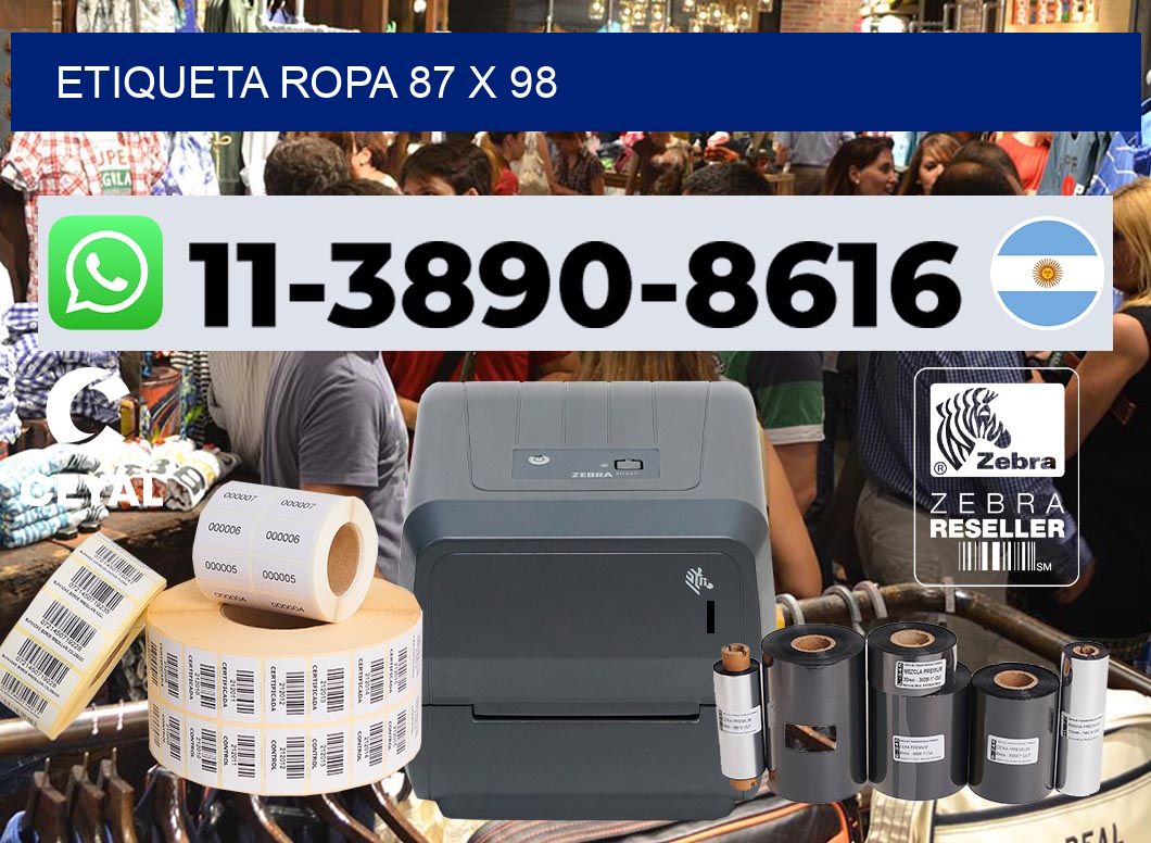 etiqueta ropa 87 x 98