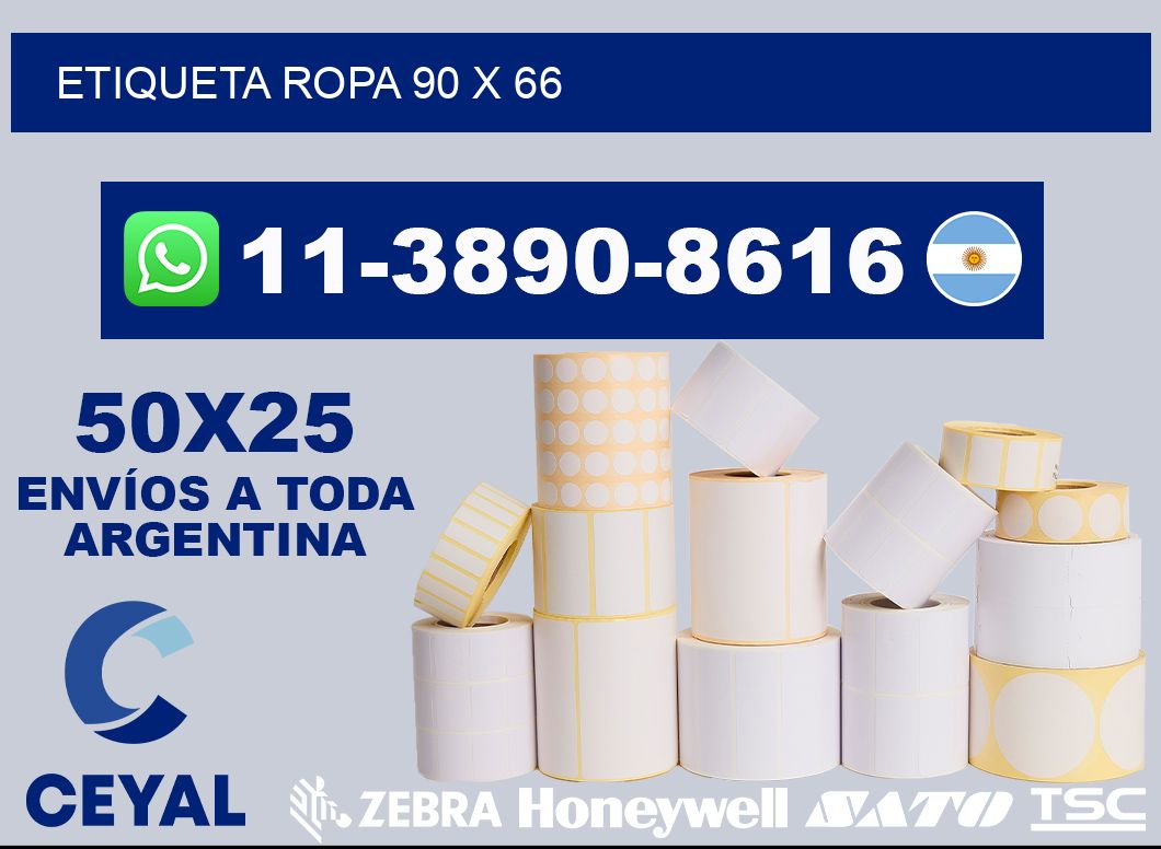 etiqueta ropa 90 x 66
