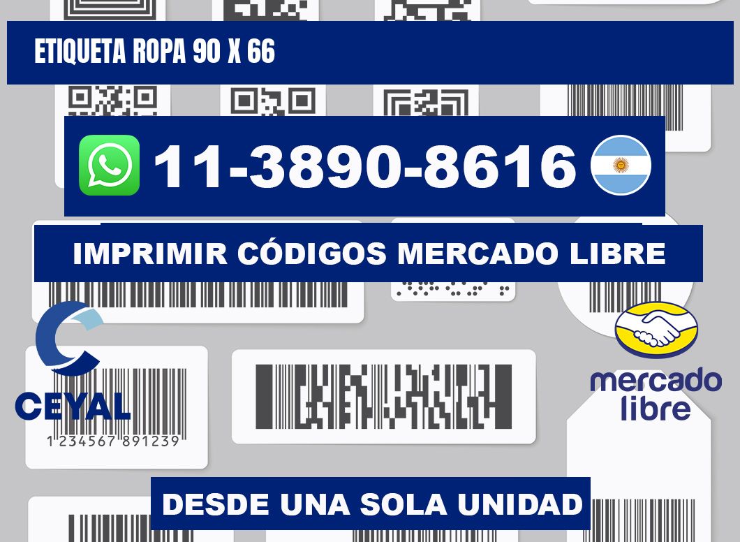 etiqueta ropa 90 x 66