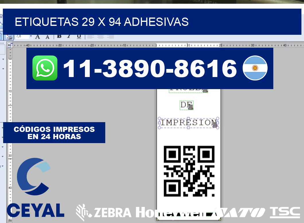 etiquetas 29 x 94 adhesivas