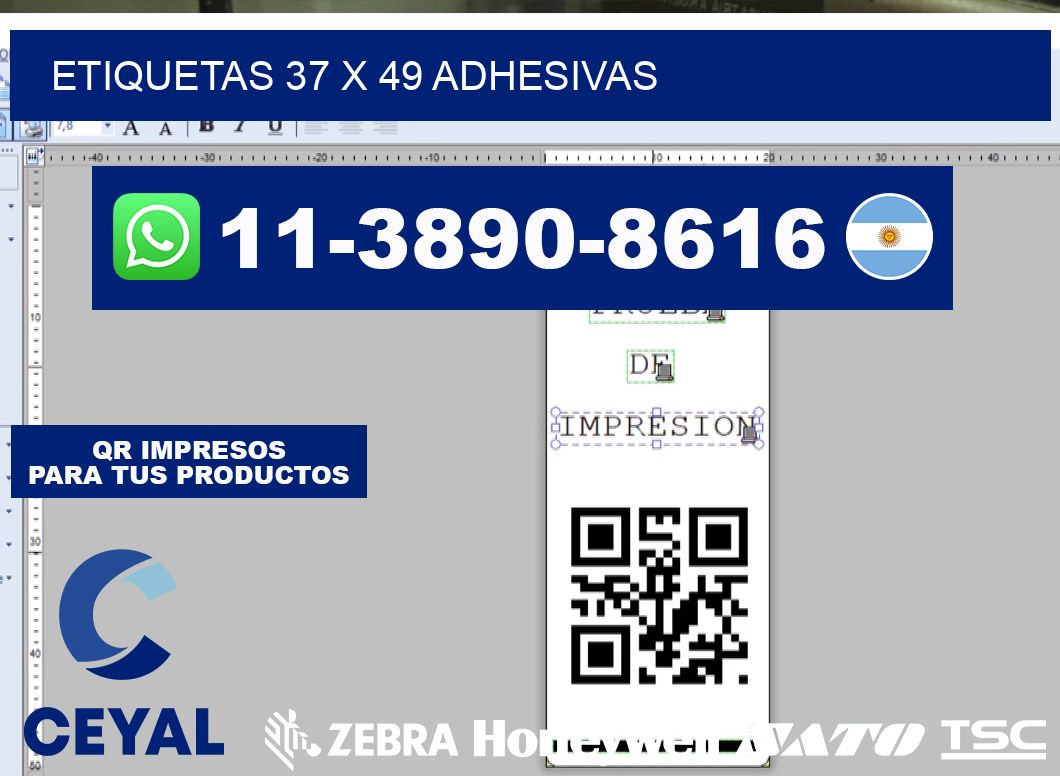 etiquetas 37 x 49 adhesivas