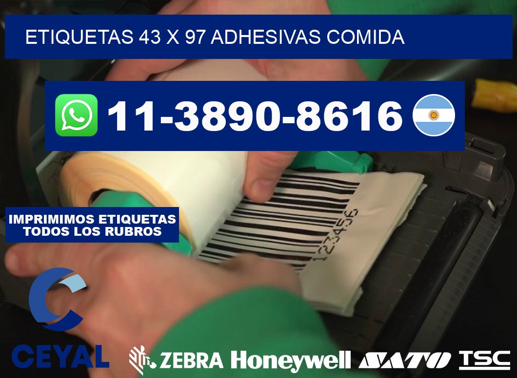 etiquetas 43 x 97 adhesivas comida