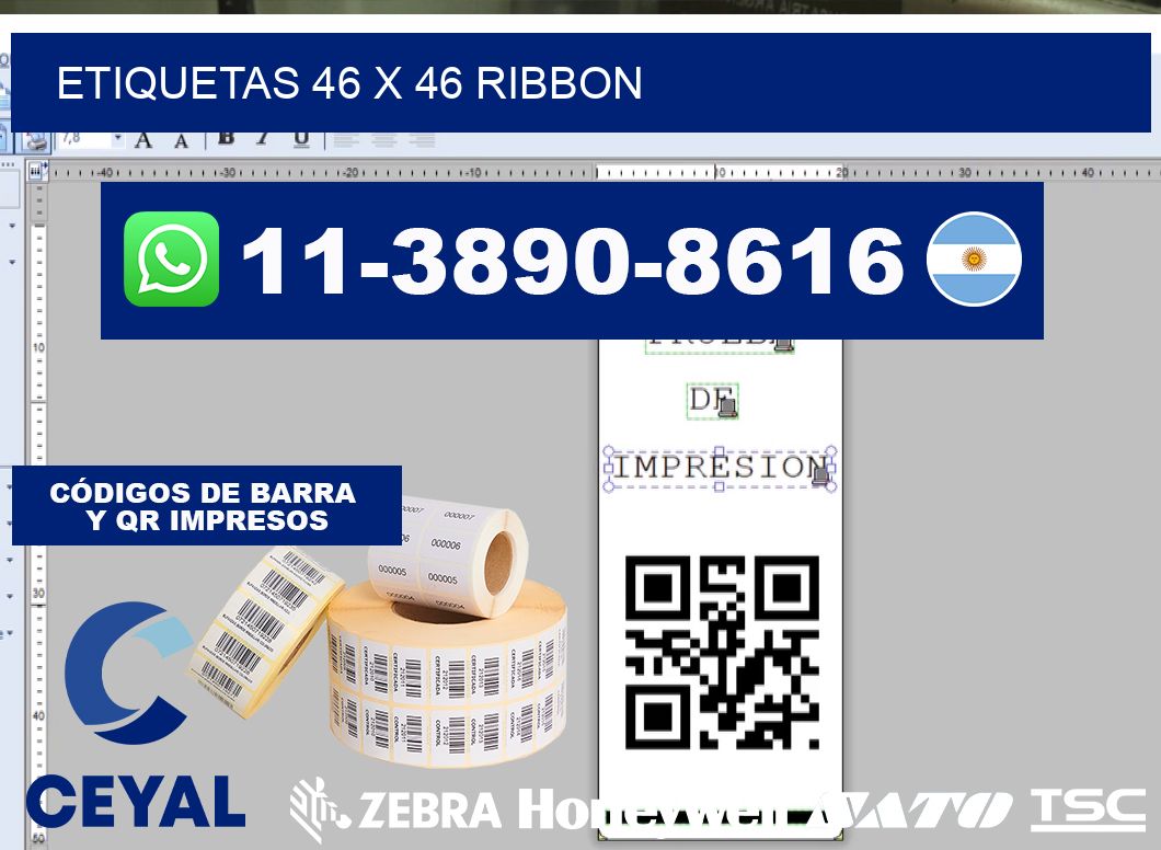 etiquetas 46 x 46 ribbon