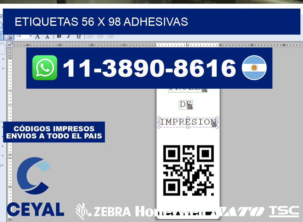 etiquetas 56 x 98 adhesivas