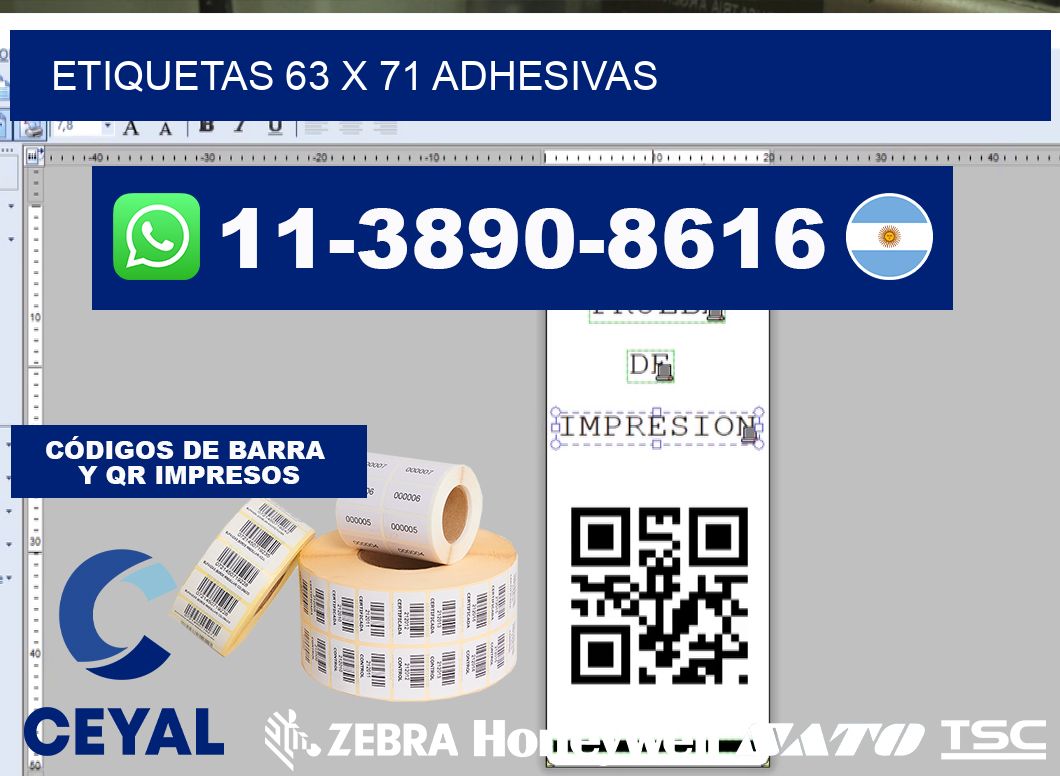 etiquetas 63 x 71 adhesivas