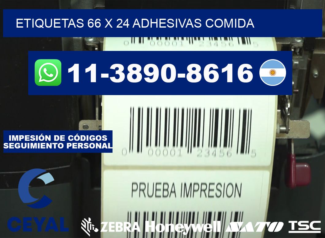 etiquetas 66 x 24 adhesivas comida