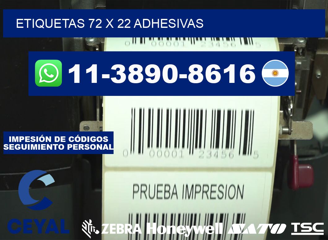 etiquetas 72 x 22 adhesivas