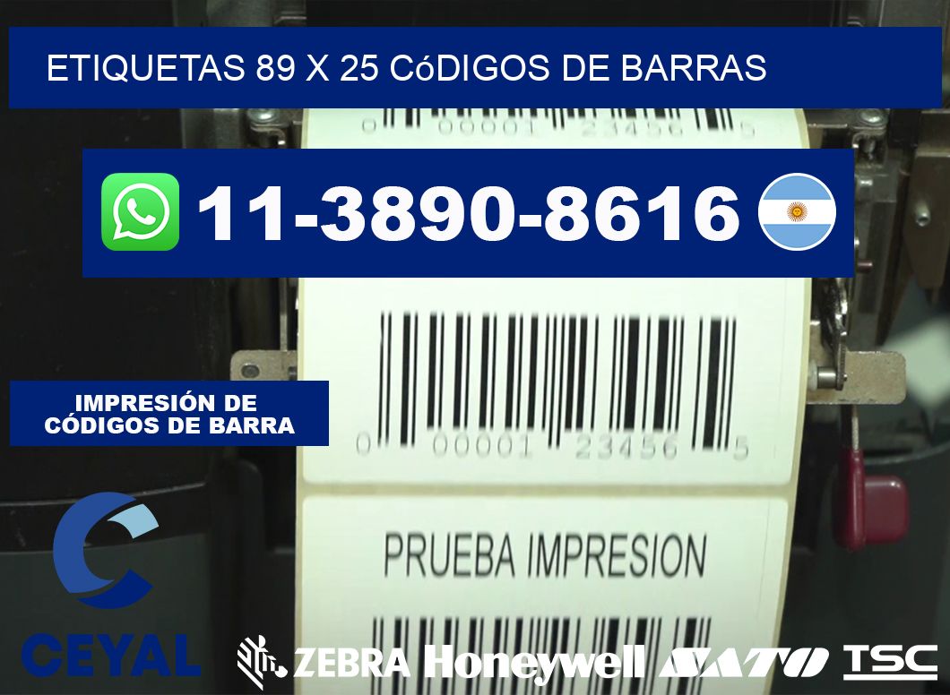etiquetas 89 x 25 códigos de barras