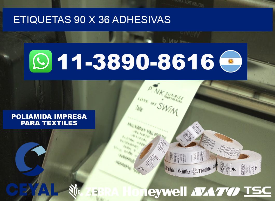 etiquetas 90 x 36 adhesivas